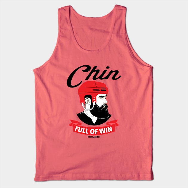 Chin Full of Win Hockey Beard Tank Top by SaucyMittsHockey